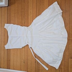 Free People, Mixed Media Belted Fit and Flare Dress, White, VGUC Women's S